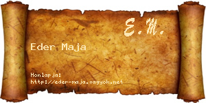 Eder Maja névjegykártya